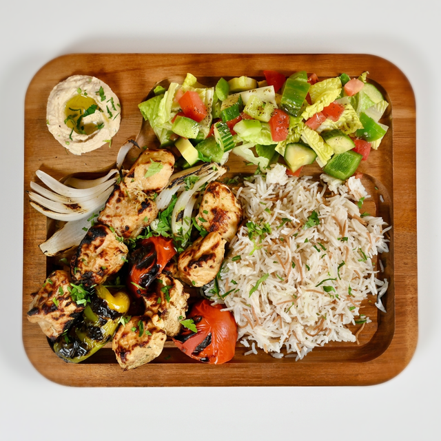 Chicken Kabob Platter.